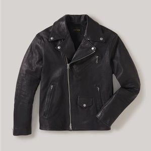 Buck Mason Black Leather Motorcycle Jacket